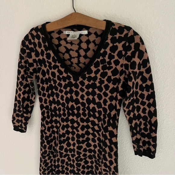 Vintage Max Studio Mini Knit Animal Print Dress - Picture 5 of 10